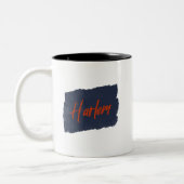Harlem Handgeschriebene Red Typografy Coffee Tasse (Links)