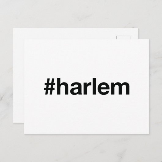 HARLEM Hashtag Postkarte (Vorne/Hinten)