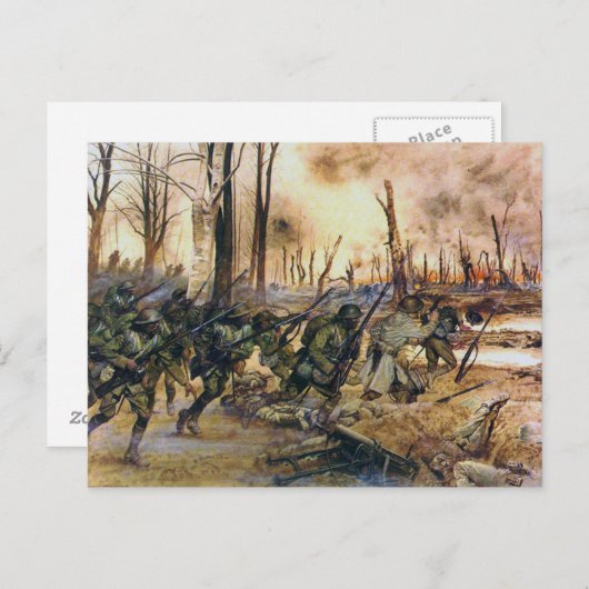 Harlem Hell Fighters Séchault H. Charles McBarron Postkarte (Vorne/Hinten)