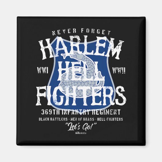 Harlem Hellfighters Vintage Schwarze Militärgeschi Magnet (Vorne)