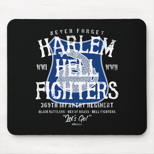 Harlem Hellfighters Vintage Schwarze Militärgeschi Mousepad (Vorne)