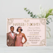 Harlem Nights African American Birthday Einladung (Stehend Vorderseite)