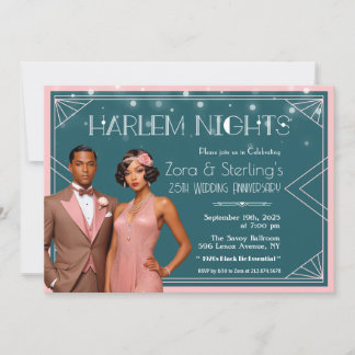 Harlem Nights Afroamerikanischer Hochzeitstag Einladung