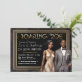 Harlem Nights Afroamerikanischer Hochzeitstag Einladung (Stehend Vorderseite)