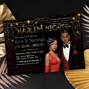 Harlem Nights Afroamerikanischer Hochzeitstag Jubi Einladung