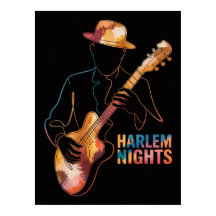 Harlem Nights Gitarren-Silhouette