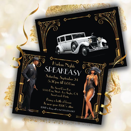 Harlem Nights Speakeasy Flapper Great Gatsby Einladung