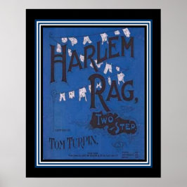 "Harlem Rag" Vintages zweistufiges Notenposter Poster