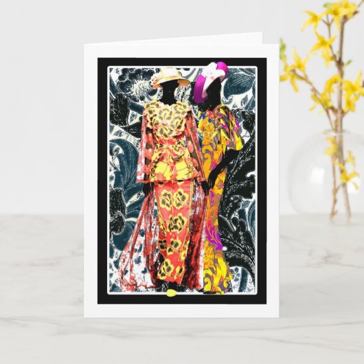 Harlem Renaissance Art Deco Karte (Gelbe Blume)