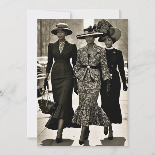 Harlem Renaissance Ausgehobene Damen Einladung (Vorderseite)