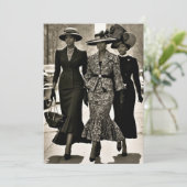 Harlem Renaissance Ausgehobene Damen Einladung (Stehend Vorderseite)