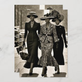 Harlem Renaissance Ausgehobene Damen Einladung (Vorne/Hinten)