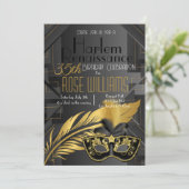 Harlem Renaissance Birthday Einladung (Stehend Vorderseite)