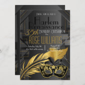 Harlem Renaissance Birthday Einladung (Vorne/Hinten)