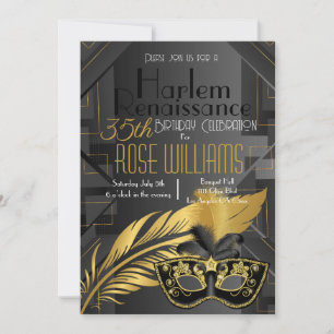Harlem Renaissance Birthday Einladung