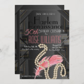 Harlem Renaissance Birthday Einladung (Vorne/Hinten)