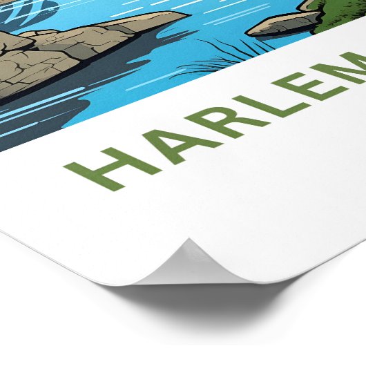 Harlem River Park New York Travel Print Poster (Ecke)