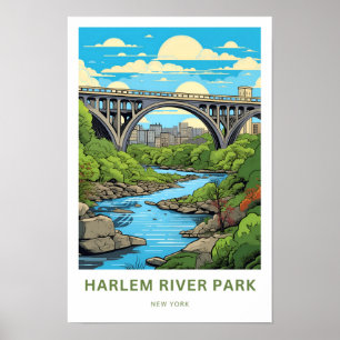 Harlem River Park New York Travel Print Poster