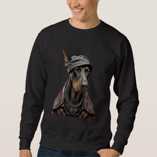 Harlem Style Dobermann East Coast Doberman Pinsche Sweatshirt (Vorderseite)