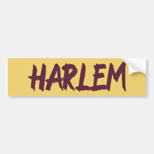 Harlem Text Base Design auf dem Gelben Hintergrund Autoaufkleber