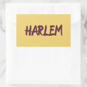 Harlem Text Base Design auf gelbem Hintergrund Rechteckiger Aufkleber (Tasche)