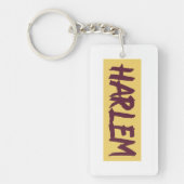 Harlem Text Base Design auf gelbem Hintergrund Schlüsselanhänger (Vorderseite)