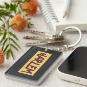 Harlem Text Base Design auf gelbem Hintergrund Schlüsselanhänger (Vorderseite rechts)