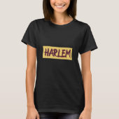 Harlem Text Base Design auf gelbem Hintergrund T-Shirt (Vorderseite)