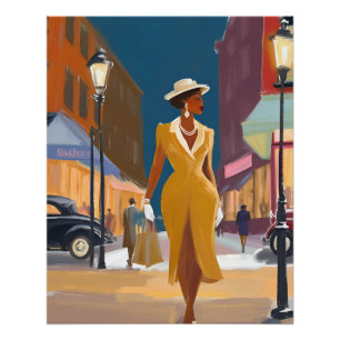 Harlem Woman in der Nacht Poster
