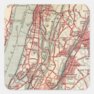 Harlem, Yonkers, Pelham Manor, New York Quadratischer Aufkleber