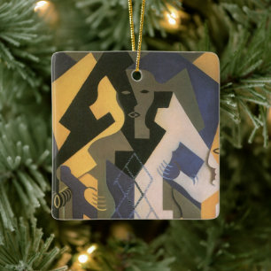 Harlequin am Tisch von Juan Gris, Vintager Kubismu Keramikornament