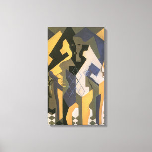 Harlequin am Tisch von Juan Gris, Vintager Kubismu Leinwanddruck