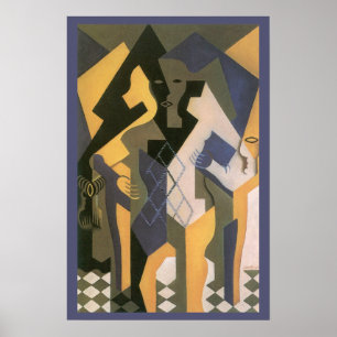 Harlequin am Tisch von Juan Gris, Vintager Kubismu Poster