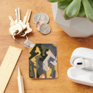 Harlequin am Tisch von Juan Gris, Vintager Kubismu Schlüsselanhänger