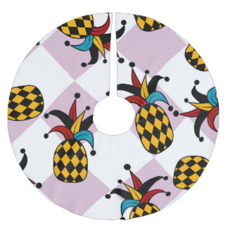 Harlequin Ananas: Stylized Doodle Vintag Polyester Weihnachtsbaumdecke
