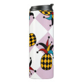 Harlequin Ananas: Stylized Doodle Vintag Thermosbecher (Nach links gedreht)