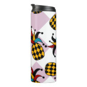 Harlequin Ananas: Stylized Doodle Vintag Thermosbecher (Nach rechts gedreht)