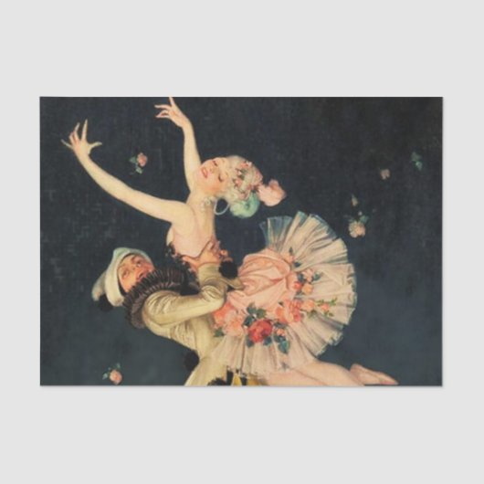 “Harlequin and Columbine” by FX Leyendecker Seidenpapier (Vorderseite)