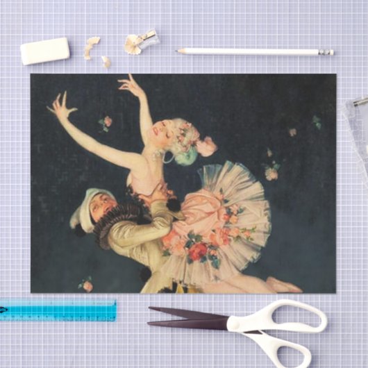 “Harlequin and Columbine” by FX Leyendecker Seidenpapier (Handwerk)