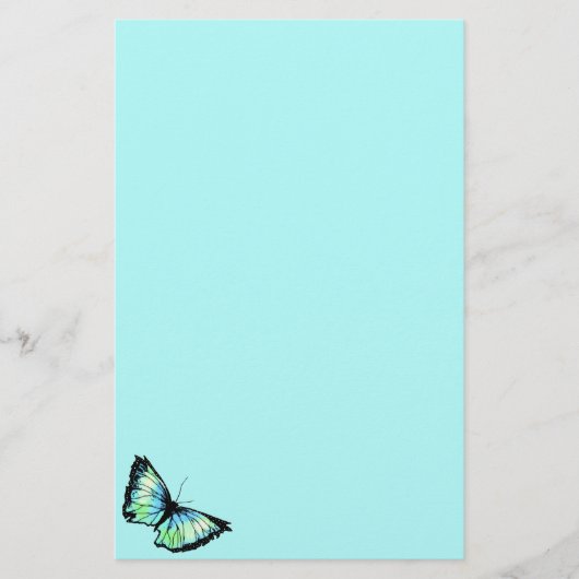"Harlequin" (Aqua Butterfly) Briefpapier (Vorderseite)
