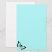 "Harlequin" (Aqua Butterfly) Briefpapier (Vorne/Hinten)