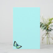 "Harlequin" (Aqua Butterfly) Briefpapier (Stehend Vorderseite)