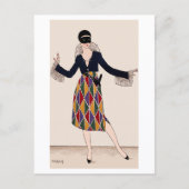Harlequin Art Deco Mode Fabius Lorenzi Postkarte (Vorderseite)