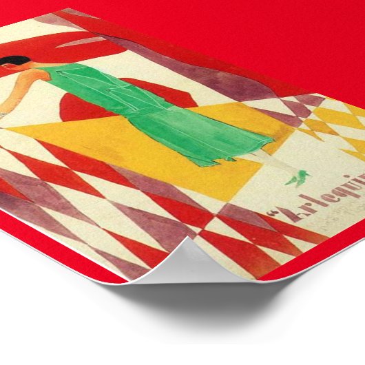 Harlequin Art Deco Poster (Ecke)