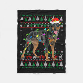 Harlequin Beauceron Hund Weihnachten Hässlicher Pu Fleecedecke