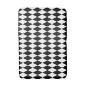 Harlequin Black and White Diamond Pattern Badematte (Vorderseite Vertikal)