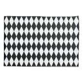 Harlequin Black and White Diamond Pattern Kissenbezug (Rückseite-Links)