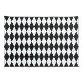 Harlequin Black and White Diamond Pattern Kissenbezug (Rückseite-Rechts)