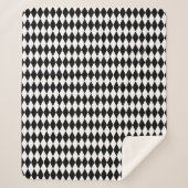 Harlequin Black and White Diamond Pattern Sherpadecke (Vorderseite)