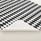 Harlequin Black and White Diamond Pattern Sherpadecke (3/4)